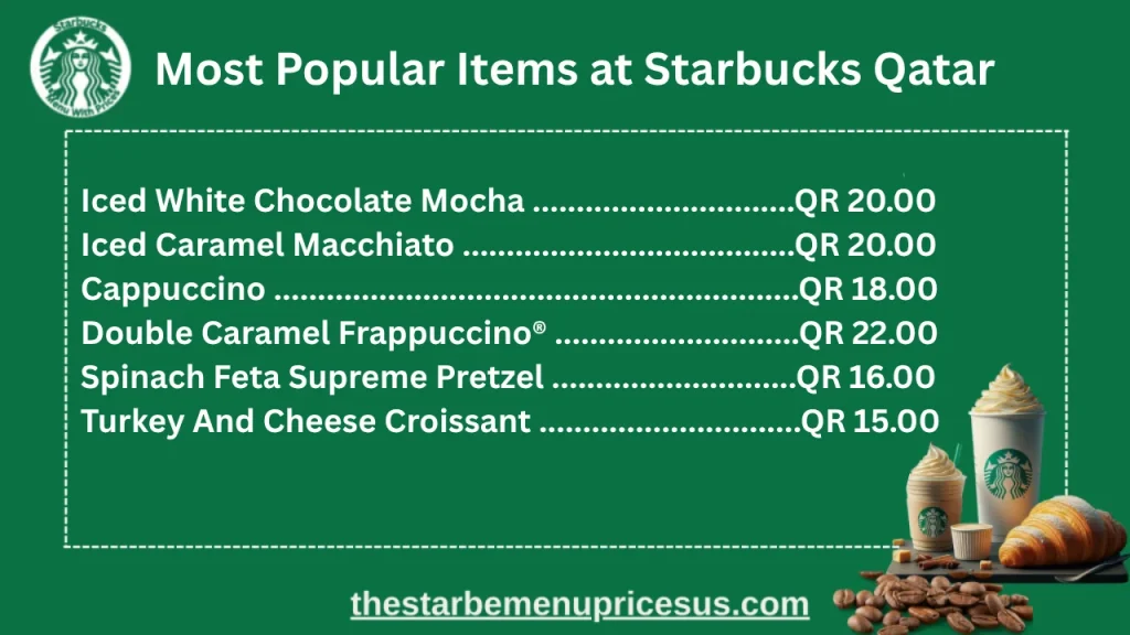Most Popular Items on the Starbucks Qatar menu